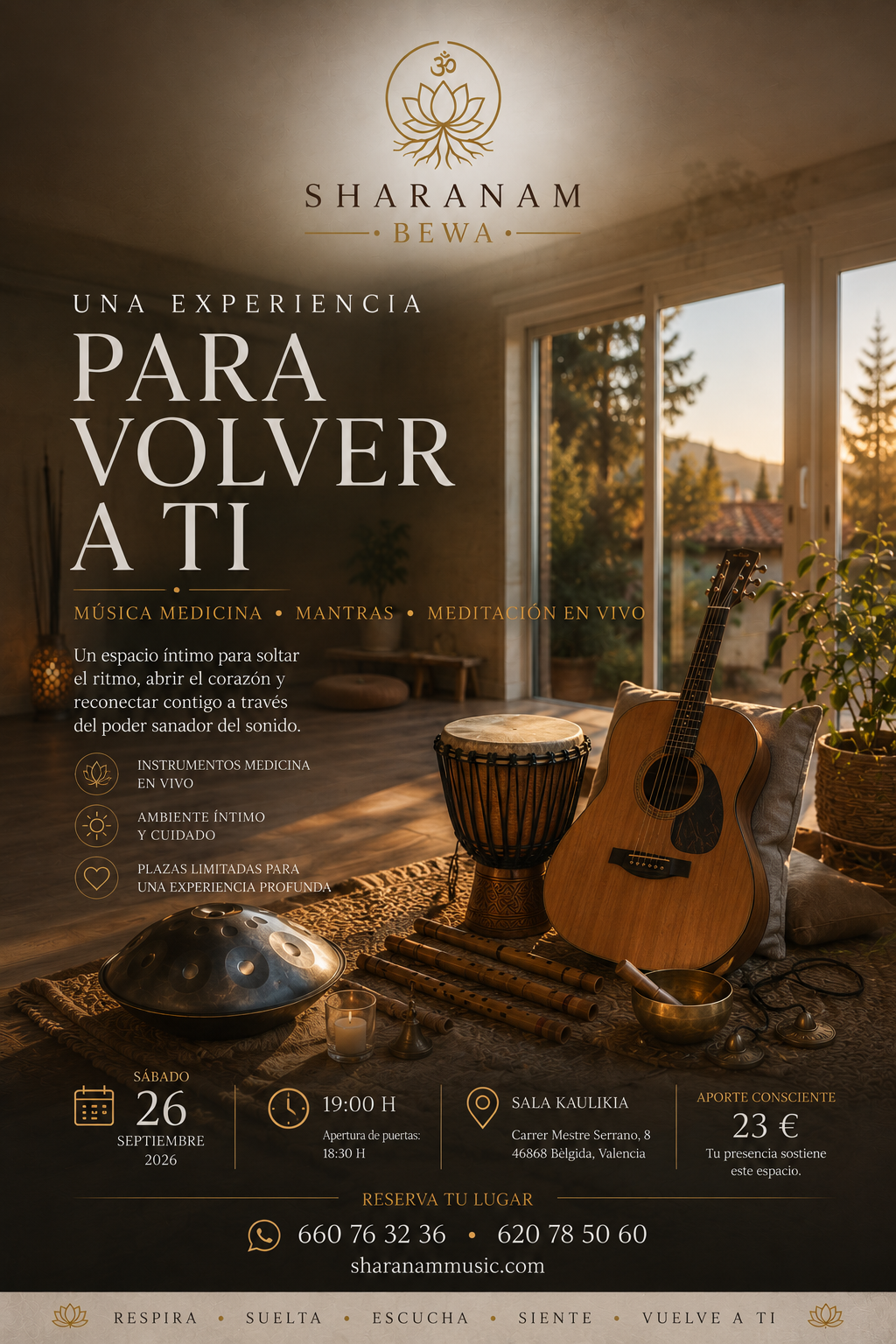 Sharanam Bewa · Una experiencia para volver a ti · 26 de septiembre 2026